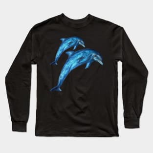 Two Dolphins Leaping Long Sleeve T-Shirt